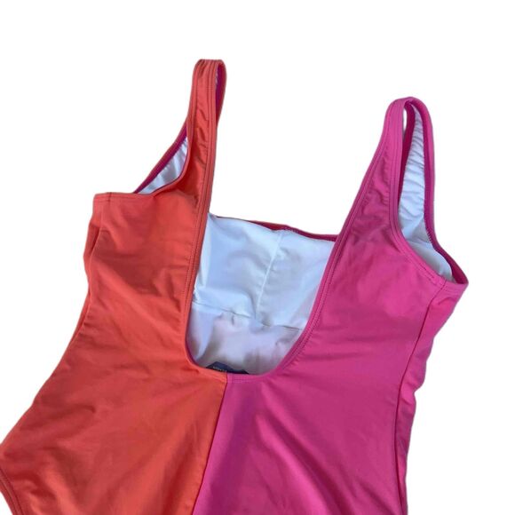 Tommy Hilfiger Swimsuit size 8 Colorblock Removable Pads Stretch One-Piece Pink - Picture 3 of 8